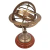 Astrolab sferic decorativ Giftdeco NC1913 din alamă și lemn, 28 cm