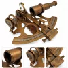 Sextant decorativ Giftdeco, alamă și lemn, 21 x 16 x 8 cm, stil retro, vintage, clasic Giftdeco 5906142324897 imagine 3