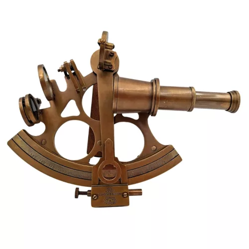 Sextant decorativ Giftdeco, alamă și lemn, 21 x 16 x 8 cm, stil retro, vintage, clasic Giftdeco 5906142324897 imagine 6