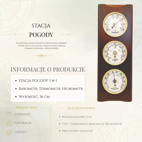 Stație meteo Giftdeco YG336, lemn, imagine 7