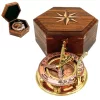 Busolă Giftdeco NC126, alamă, metal și lemn, 14,5 x 12 x 6,3 cm, stil retro, vintage, nautic Giftdeco 5906142325009 imagine 2