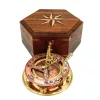 Busolă Giftdeco NC126, alamă, metal și lemn, 14,5 x 12 x 6,3 cm, stil retro, vintage, nautic Giftdeco 5906142325009 imagine 3