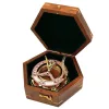 Busolă Giftdeco NC126, alamă, metal și lemn, 14,5 x 12 x 6,3 cm, stil retro, vintage, nautic Giftdeco 5906142325009 imagine 5