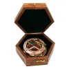 Busolă Giftdeco NC126, alamă, metal și lemn, 14,5 x 12 x 6,3 cm, stil retro, vintage, nautic Giftdeco 5906142325009 imagine 6
