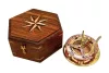 Busolă Giftdeco NC126, alamă, metal și lemn, 14,5 x 12 x 6,3 cm, stil retro, vintage, nautic Giftdeco 5906142325009 imagine 7