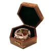 Busolă Giftdeco NC126, alamă, metal și lemn, 14,5 x 12 x 6,3 cm, stil retro, vintage, nautic Giftdeco 5906142325009 imagine 9