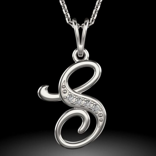 Colier din argint cu pandantiv Initiala S