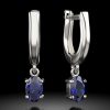 Cercei din argint cu cristale Sapphire model 42