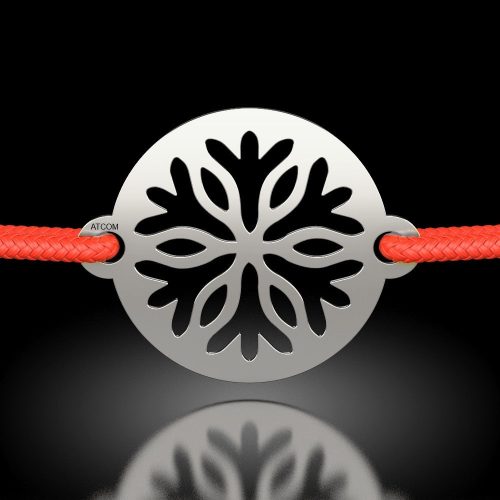 Bratara din argint cu snur model Fulg divin