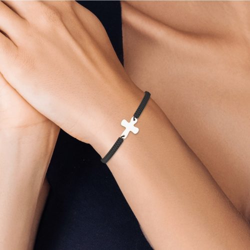 Bratara din argint cu snur model Ortodox 03