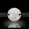 Bratara din argint cu snur negru model Minge de Fotbal