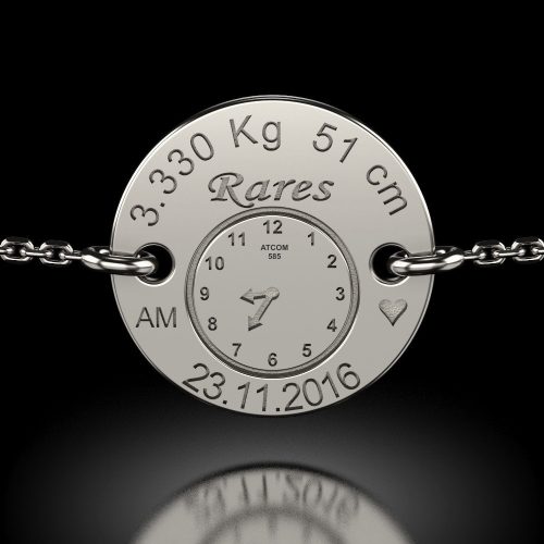 Bratara cu lantisor din argint model Birthday Clock