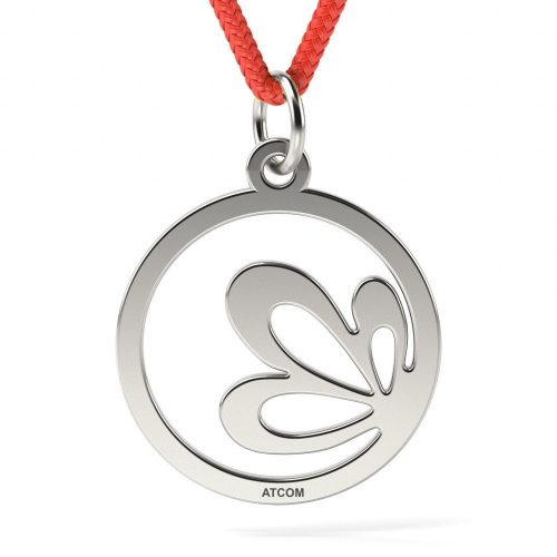 Pandantiv din argint cu snur model Floare de lotus