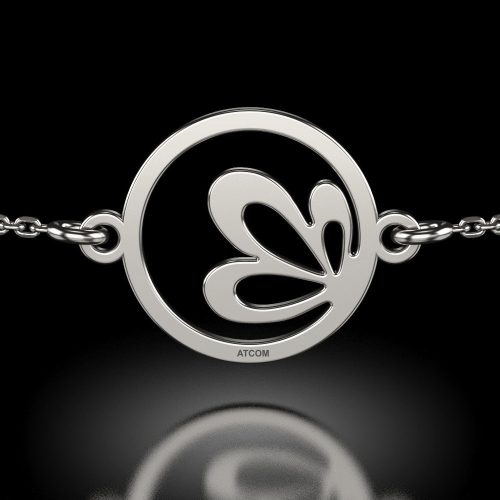 Bratara cu lantisor din argint model Floare de lotus