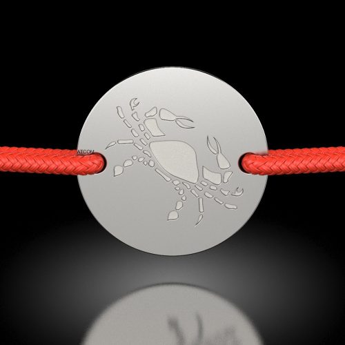 Bratara din argint cu snur rosu model Rac