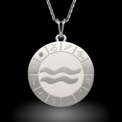 Lantisor cu pandantiv din argint model Aquarius