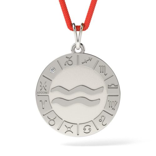 Pandantiv din argint cu snur model Aquarius