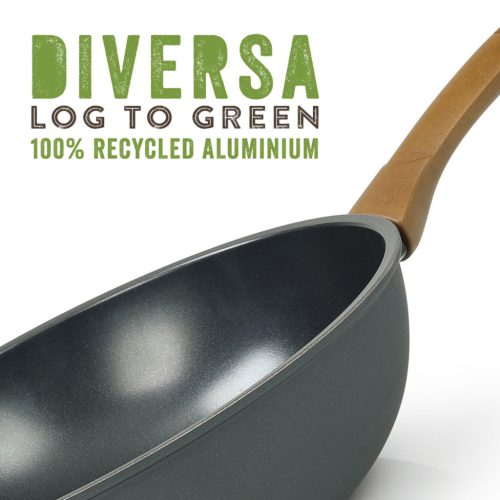 Wok Flonal Diversa, 28 cm, aluminiu forjat 100% reciclat, antiaderent pe baza de apa