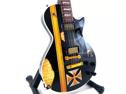 Chitara decorativa Iron Cross lemn de mahon cu suport