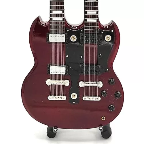 Mini chitară dublă Led Zeppelin Jimmy Page MGT-2059