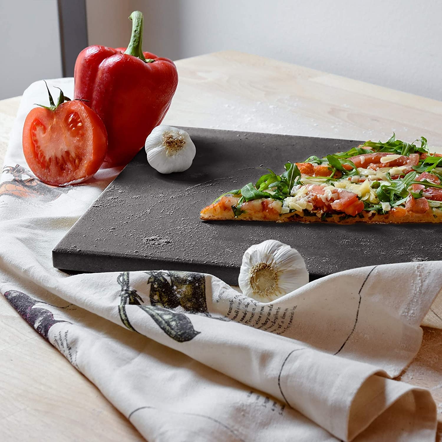 Piatra de pizza Navaris, 38x30 cm, glazurata, rezistenta pana la 500°C, 51246.01.3